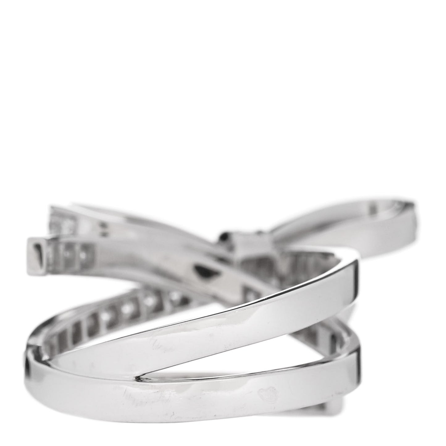 18K White Gold Diamond Ruban Split Ring 49 5