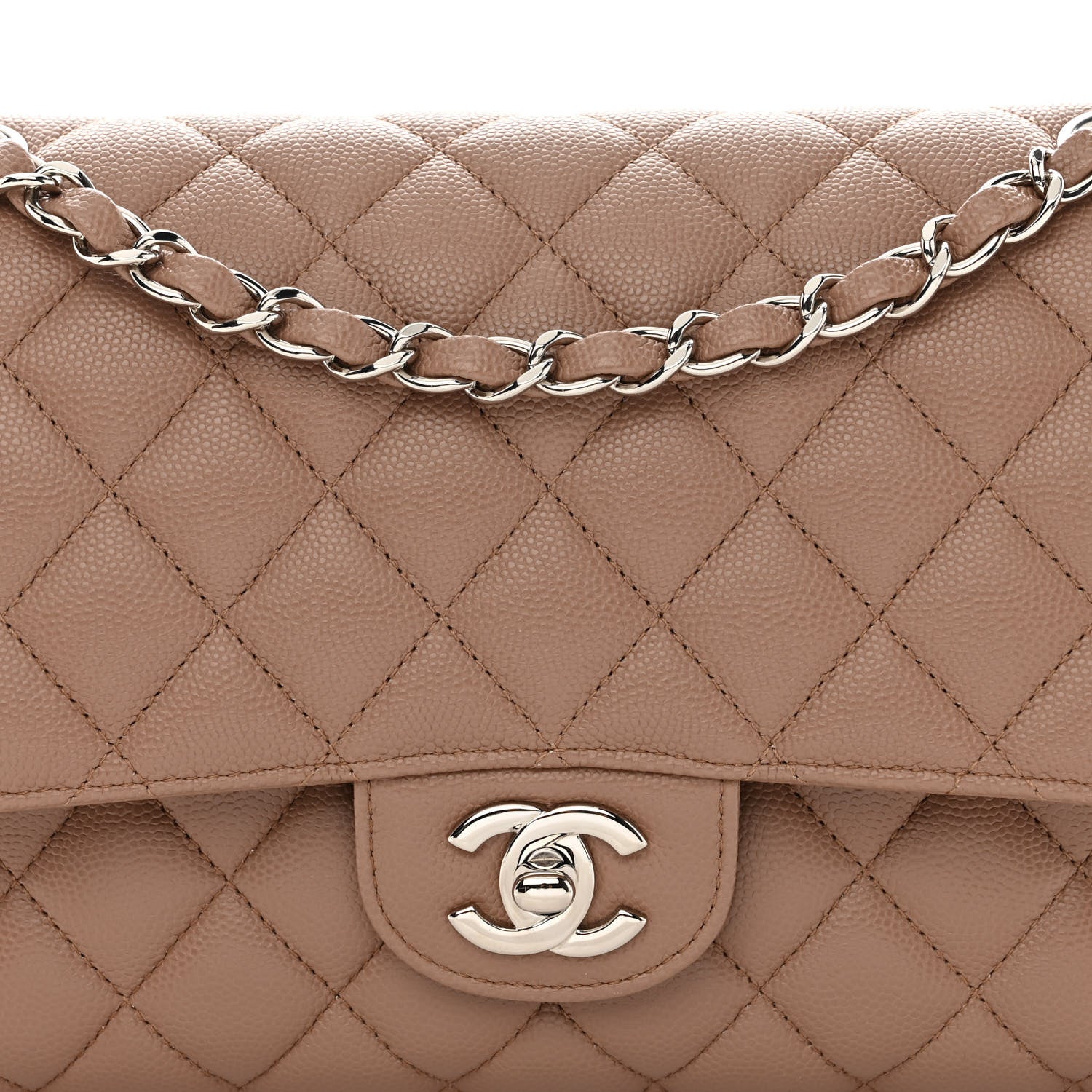 Chanel Caviar Quilted Medium Double Flap Beige 7 of 11