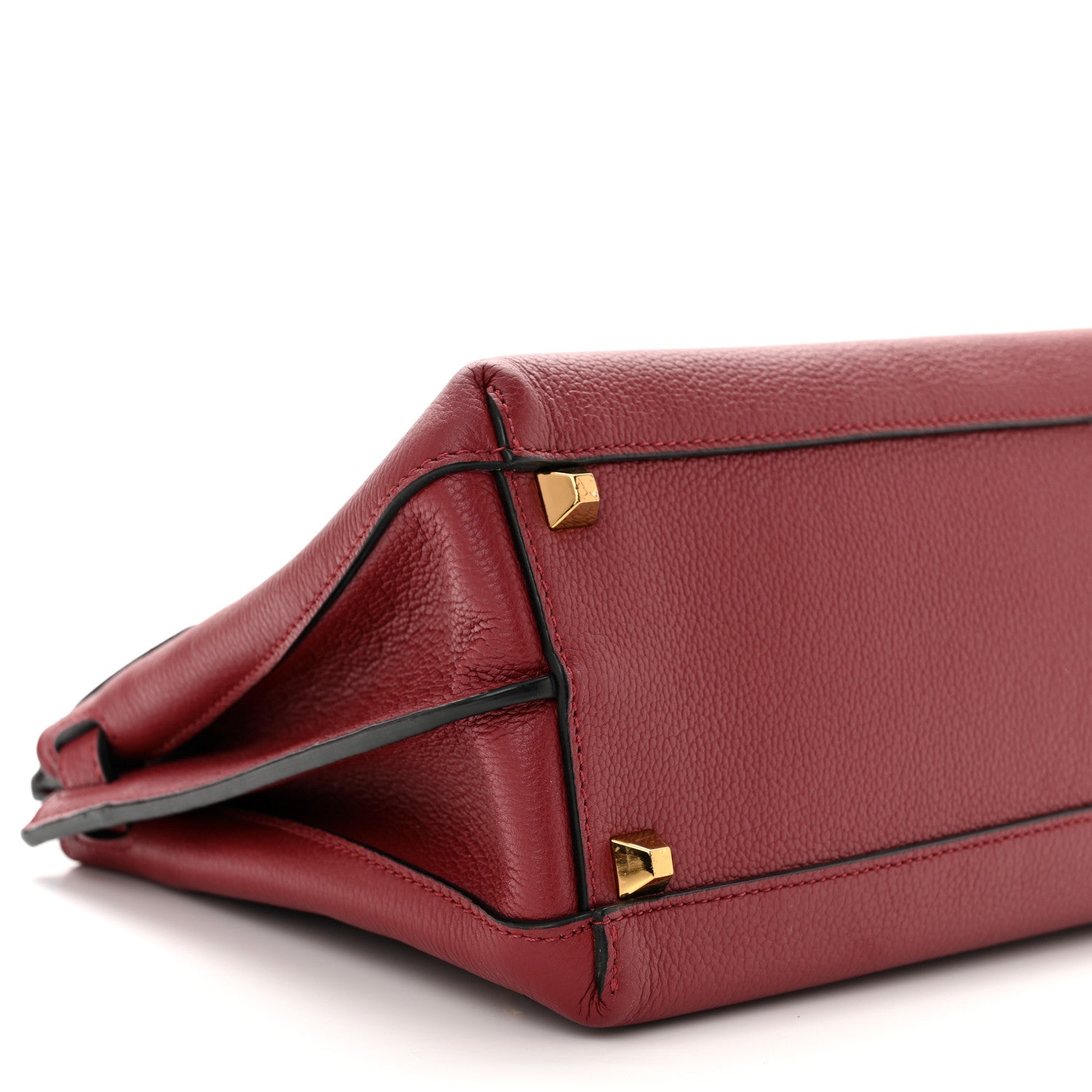MCM Grained Calfskin Medium Milla Convertible Backpack Scooter Red 9 of 13