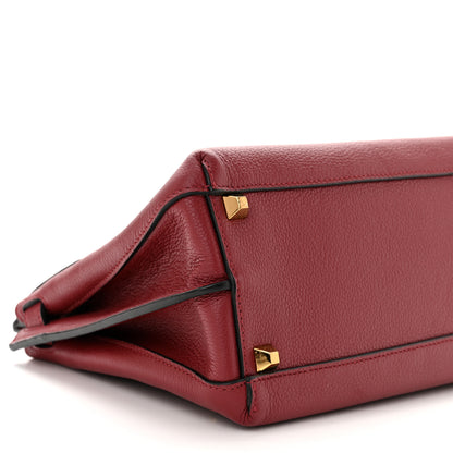 MCM Grained Calfskin Medium Milla Convertible Backpack Scooter Red 9 of 13
