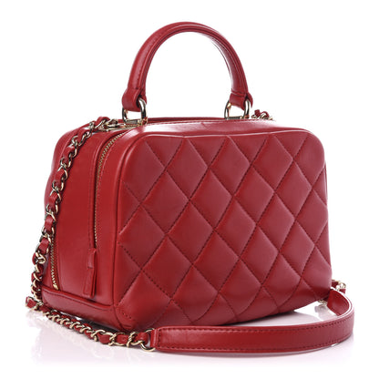 Chanel Lambskin Quilted Small Trendy CC Bowling Bag Red 3 of 10