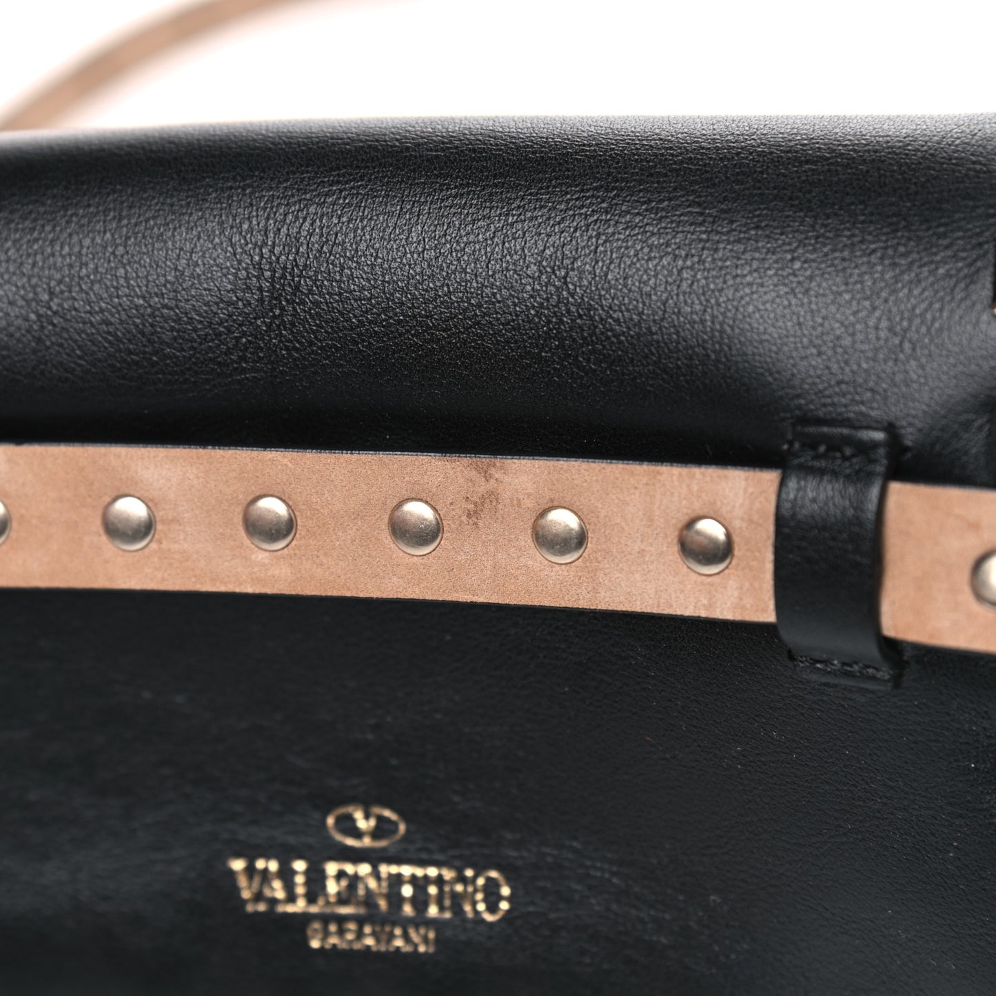 Calfskin Rockstud Belt Bag Black