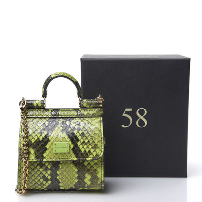 Dolce & Gabbana Elaphe Micro Miss Sicily 58 Satchel Green 9 of 9