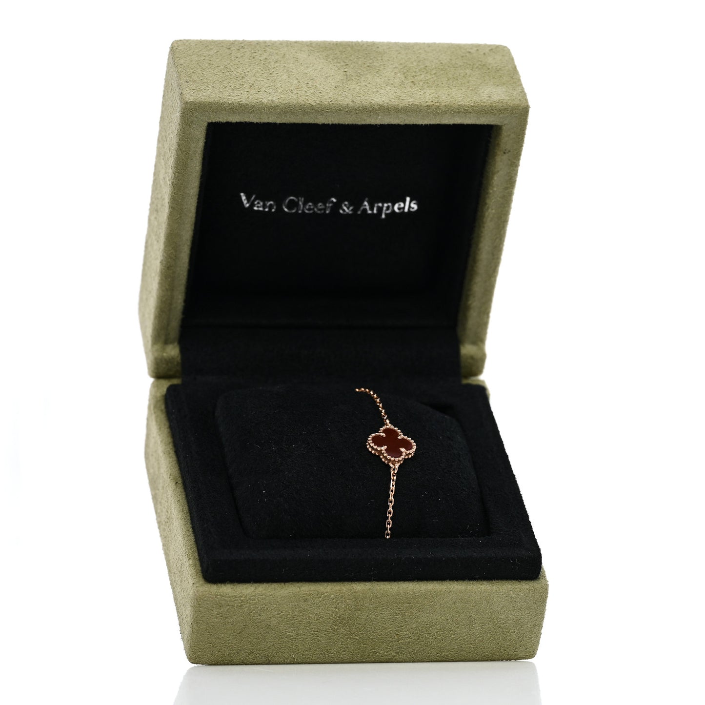 18K Rose Gold Carnelian Sweet Alhambra Bracelet