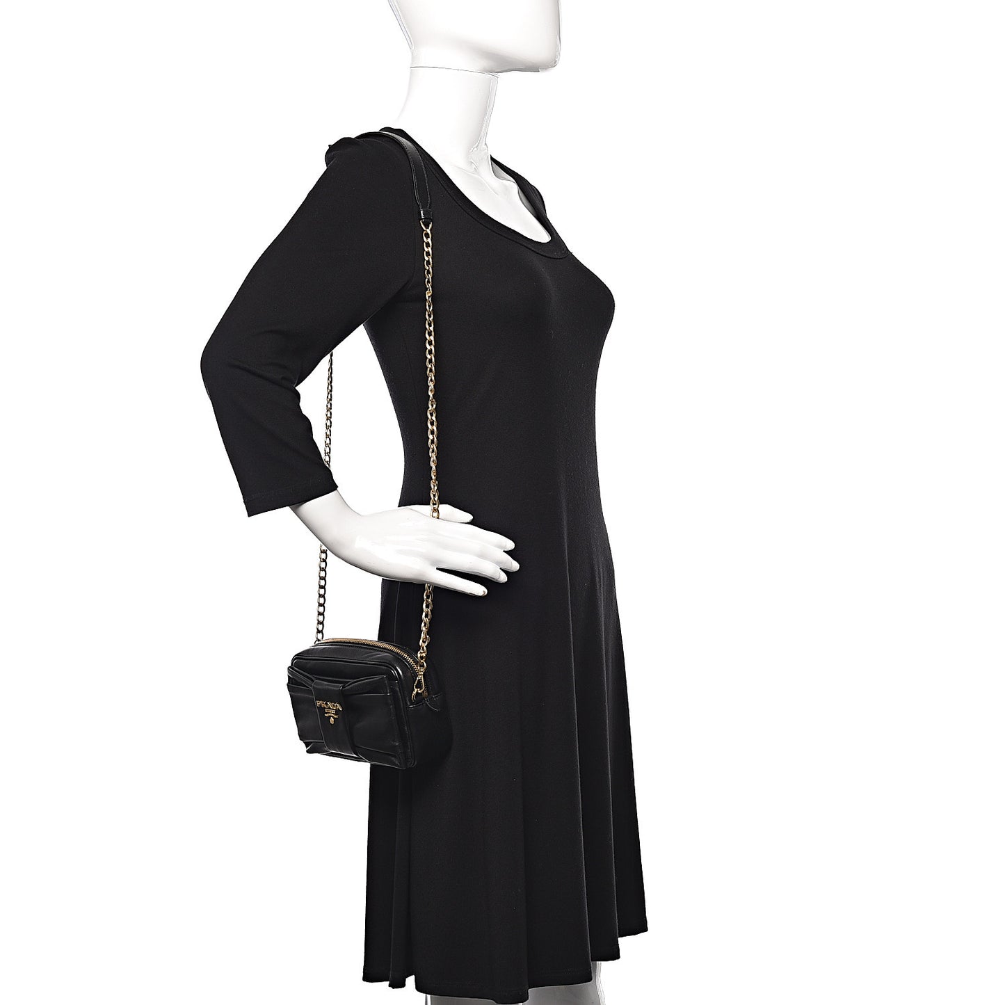 Nappa Zippers Bow Clutch Black