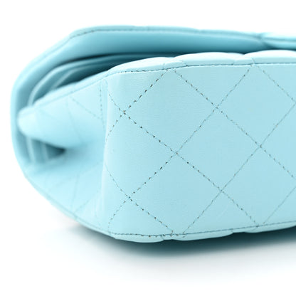 Chanel Lambskin Quilted Medium Double Flap Light Blue 9 of 11