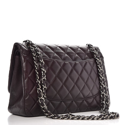 Chanel Lambskin Quilted Jumbo Double Flap Dark Purple 4 of 15