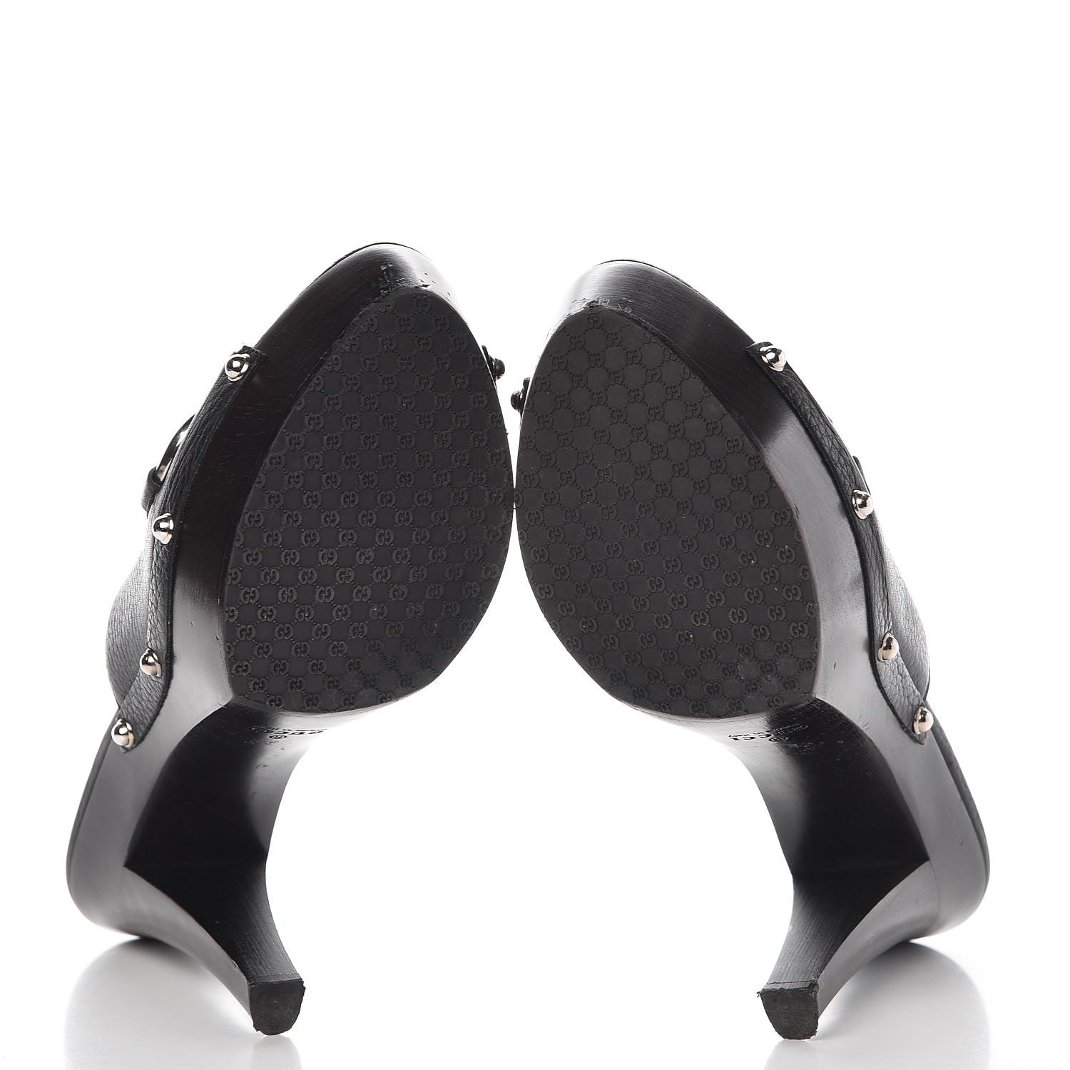 Gucci Cellarius Soft Calfskin Icon Bit Platform Clog High Heel Slide Sandals 37.5 Black 7 of 13