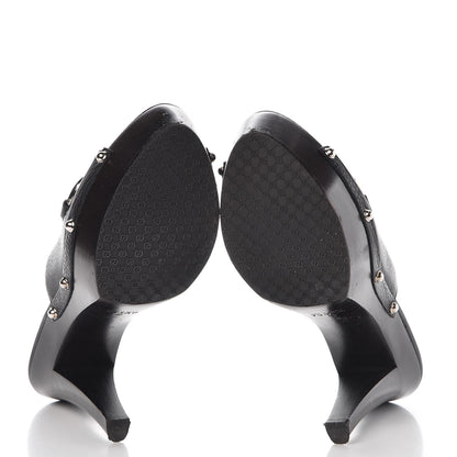 Gucci Cellarius Soft Calfskin Icon Bit Platform Clog High Heel Slide Sandals 37.5 Black 7 of 13