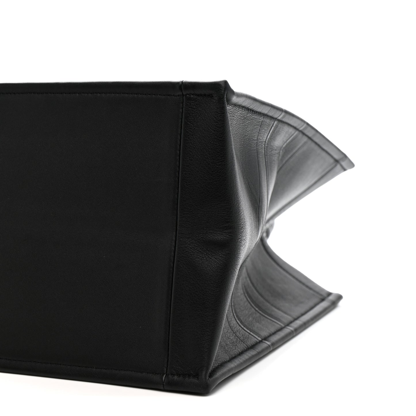 Calfskin Embossed Medium Book Tote Black