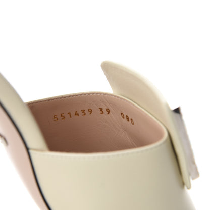 Gucci Malaga Kid Crystal Square G Madelyn Mules 39 Vintage White 8 of 10