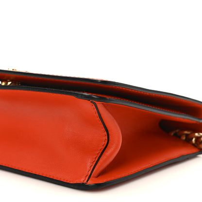 Prada Saffiano Vernice Chain Shoulder Bag Arancio 9 of 9