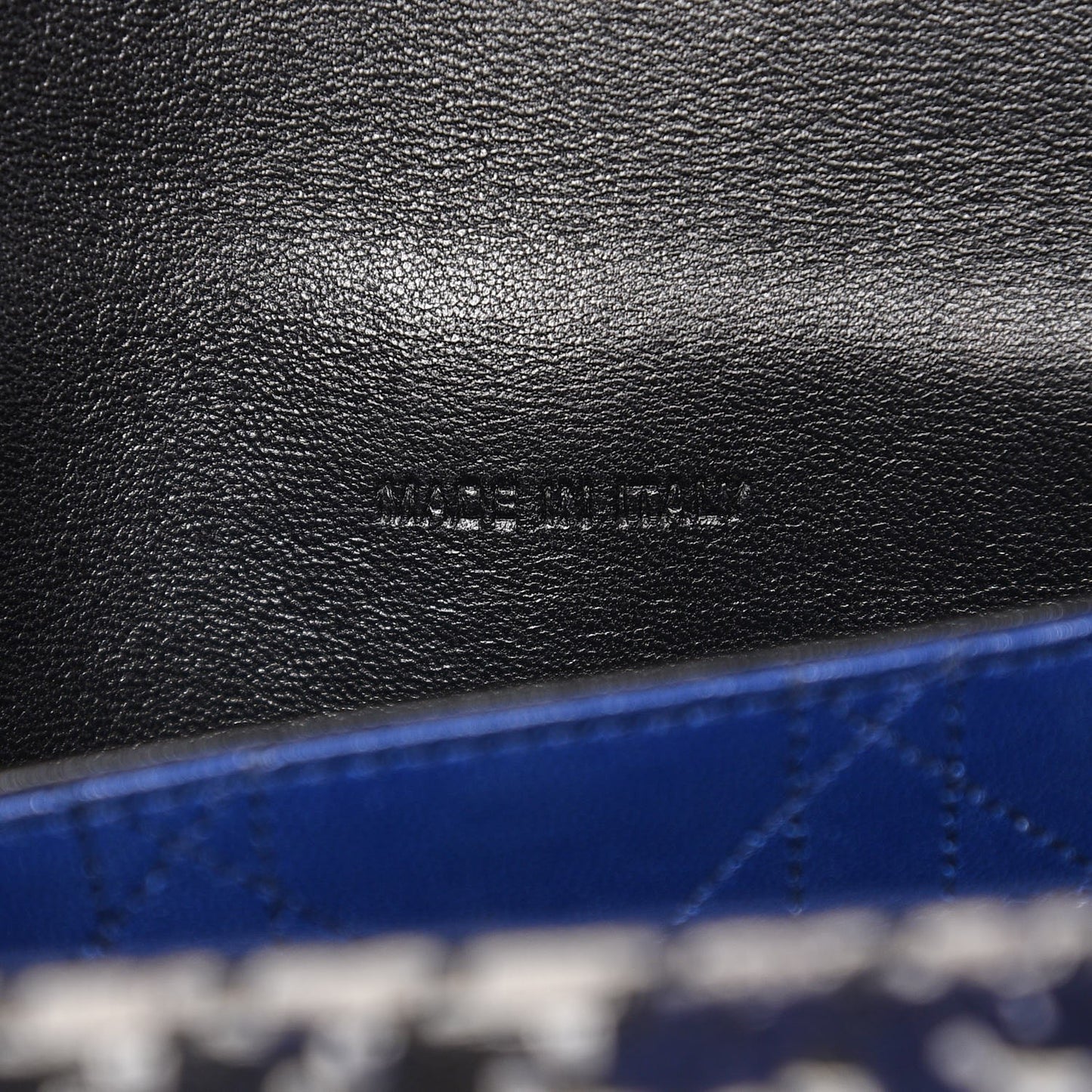 Tweed Medium Miss Dior Flap Black Blue