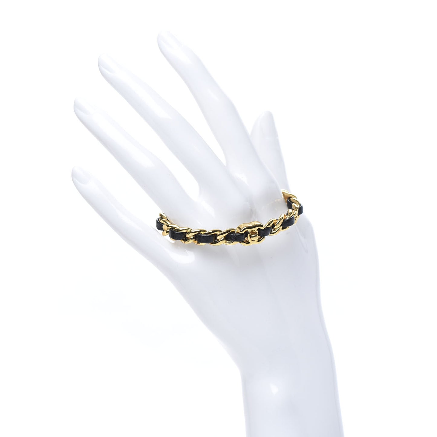 Lambskin More Is More Cuff Bracelet Black Gold