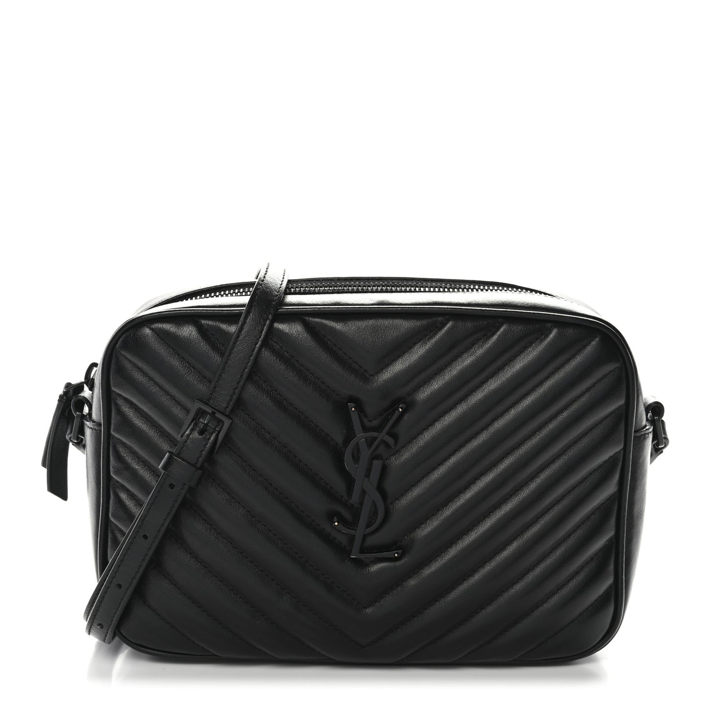 Calfskin Matelasse Monogram Monochrome Lou Camera Bag Black