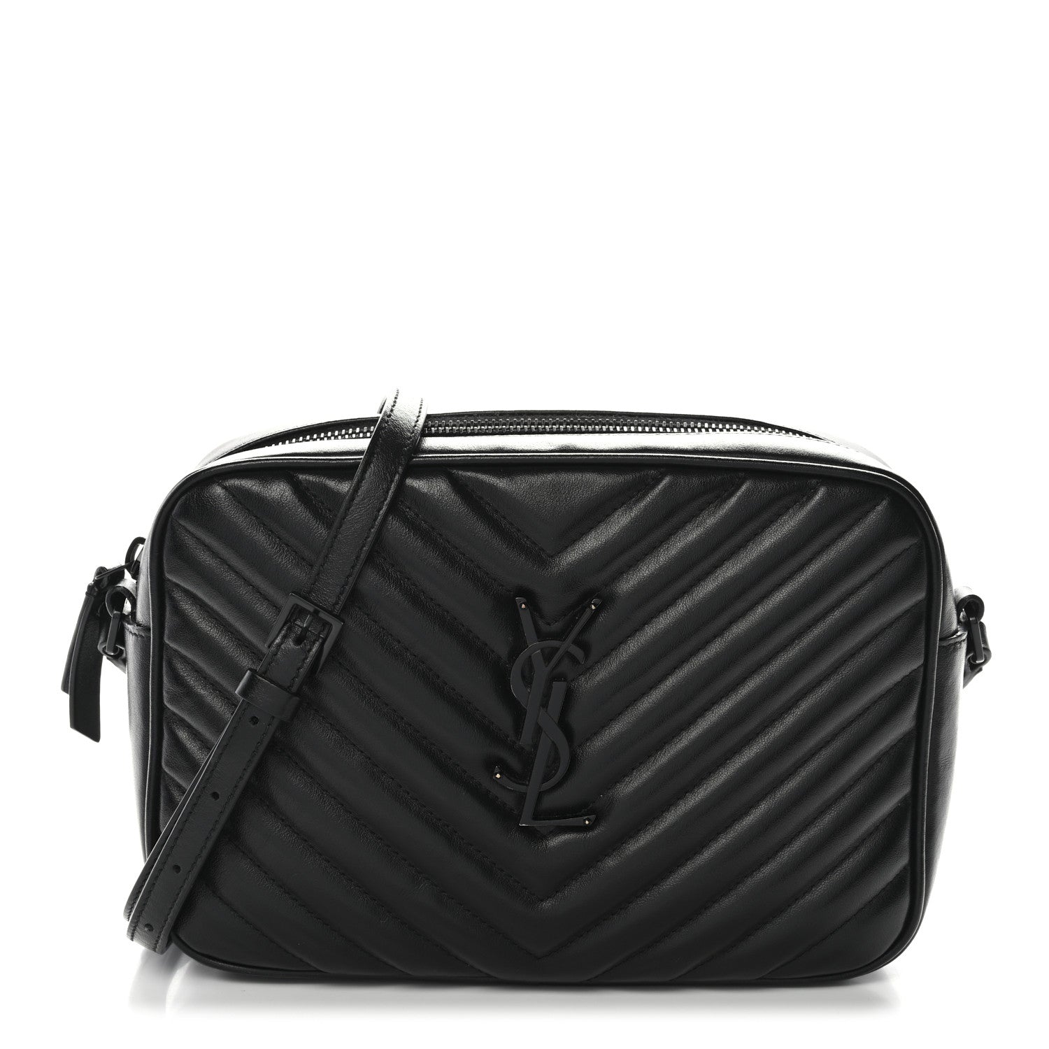 Saint Laurent Calfskin Matelasse Monogram Monochrome Lou Camera Bag Black 1 of 10