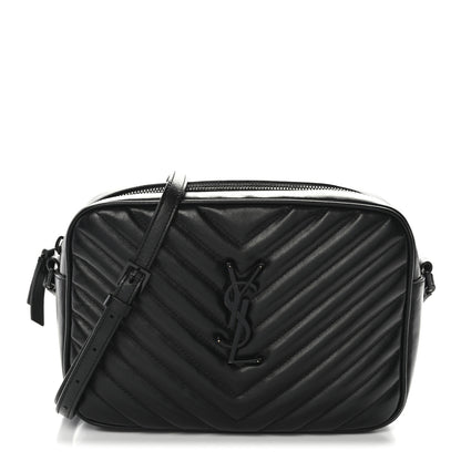 Saint Laurent Calfskin Matelasse Monogram Monochrome Lou Camera Bag Black 1 of 10