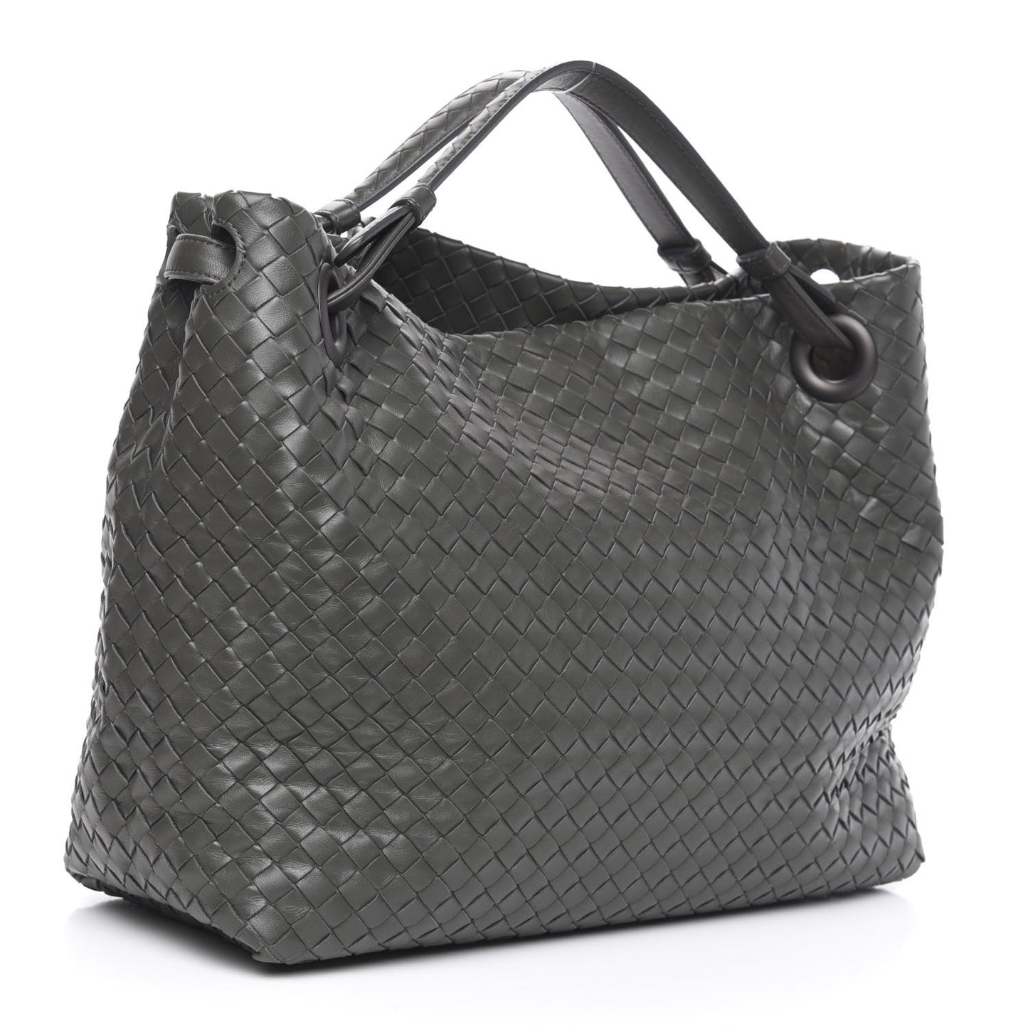 Nappa Intrecciato Medium Garda Bag Light Grey