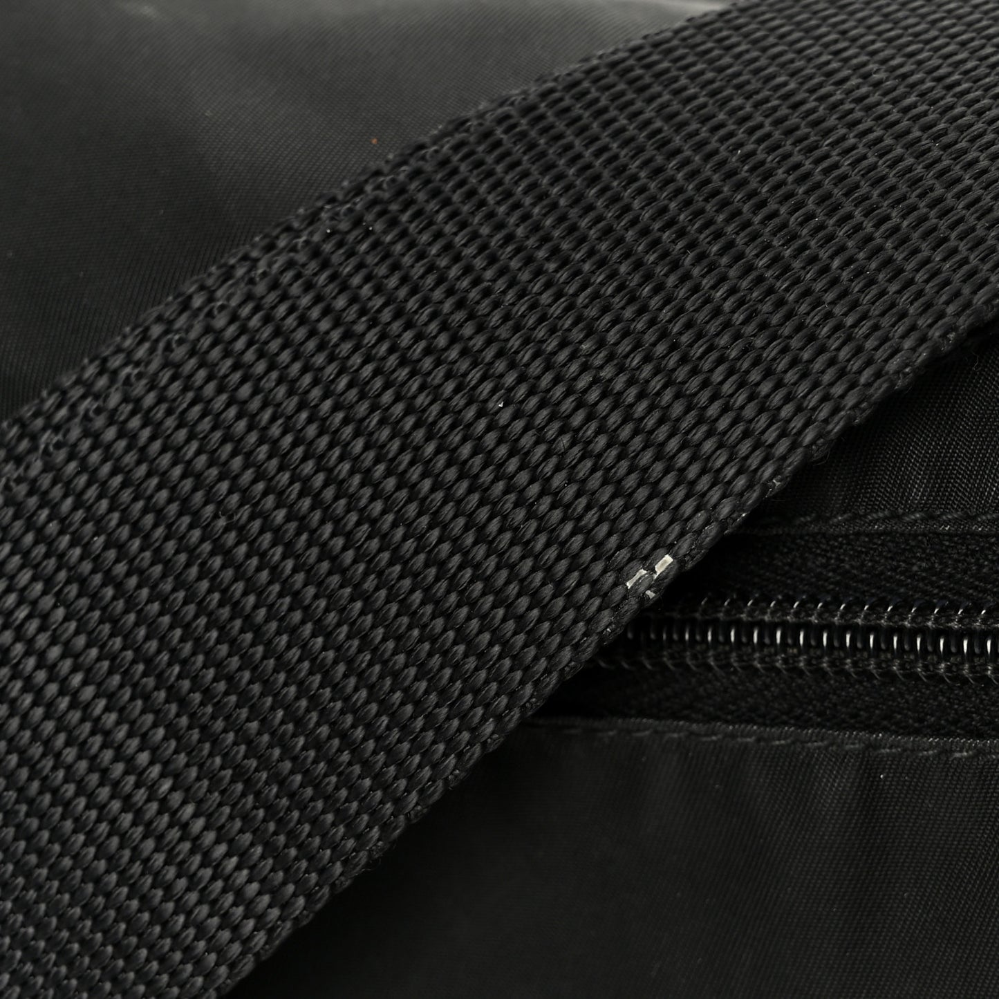 Tessuto Nylon Saffiano Double Buckle Messenger Shoulder Bag Black