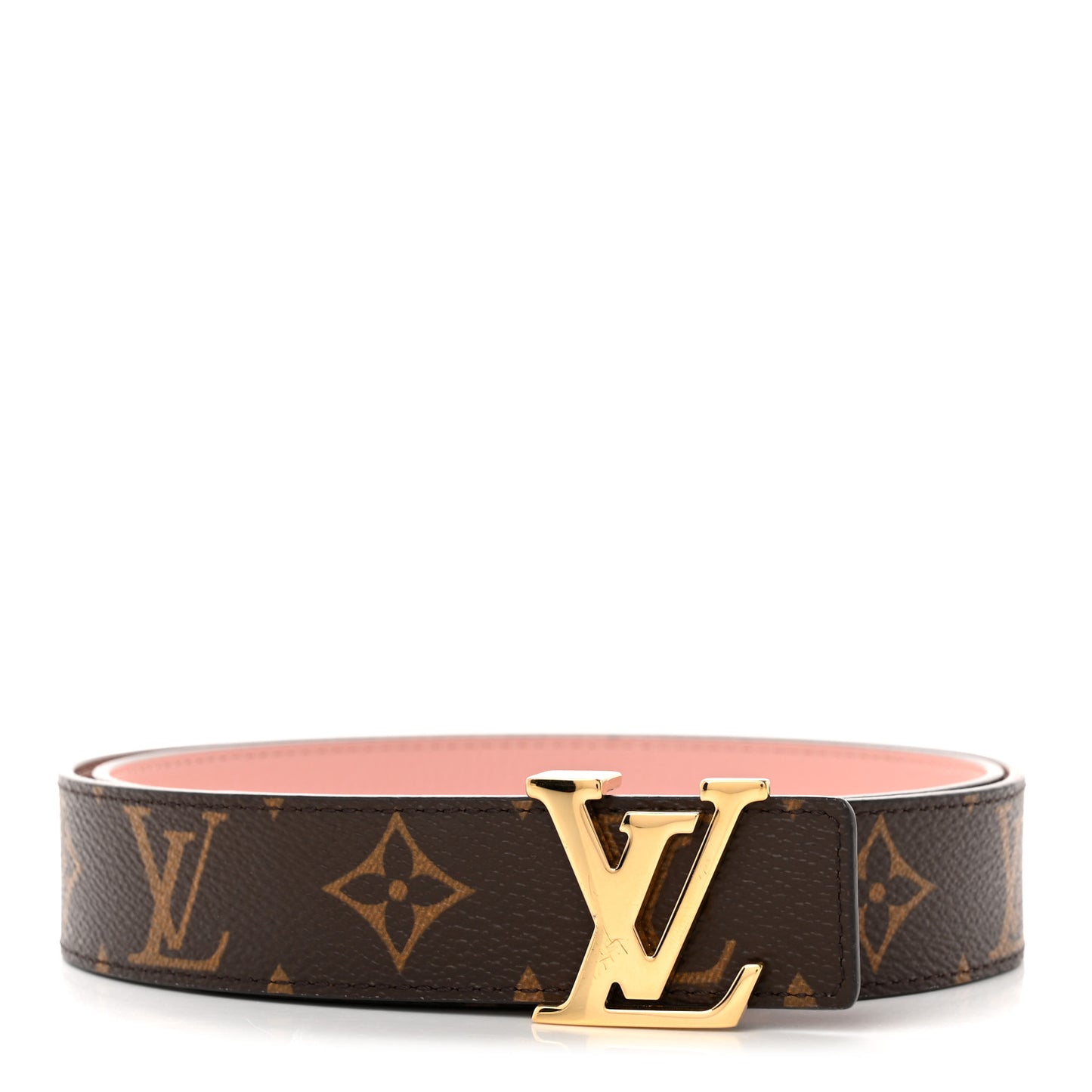 Calfskin Monogram 30mm LV Initiales Reversible Belt 85 34 Rose Ballerine