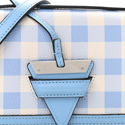 Loewe Calfskin Gingham Small Barcelona Shoulder Bag Soft Blue 8 of 10