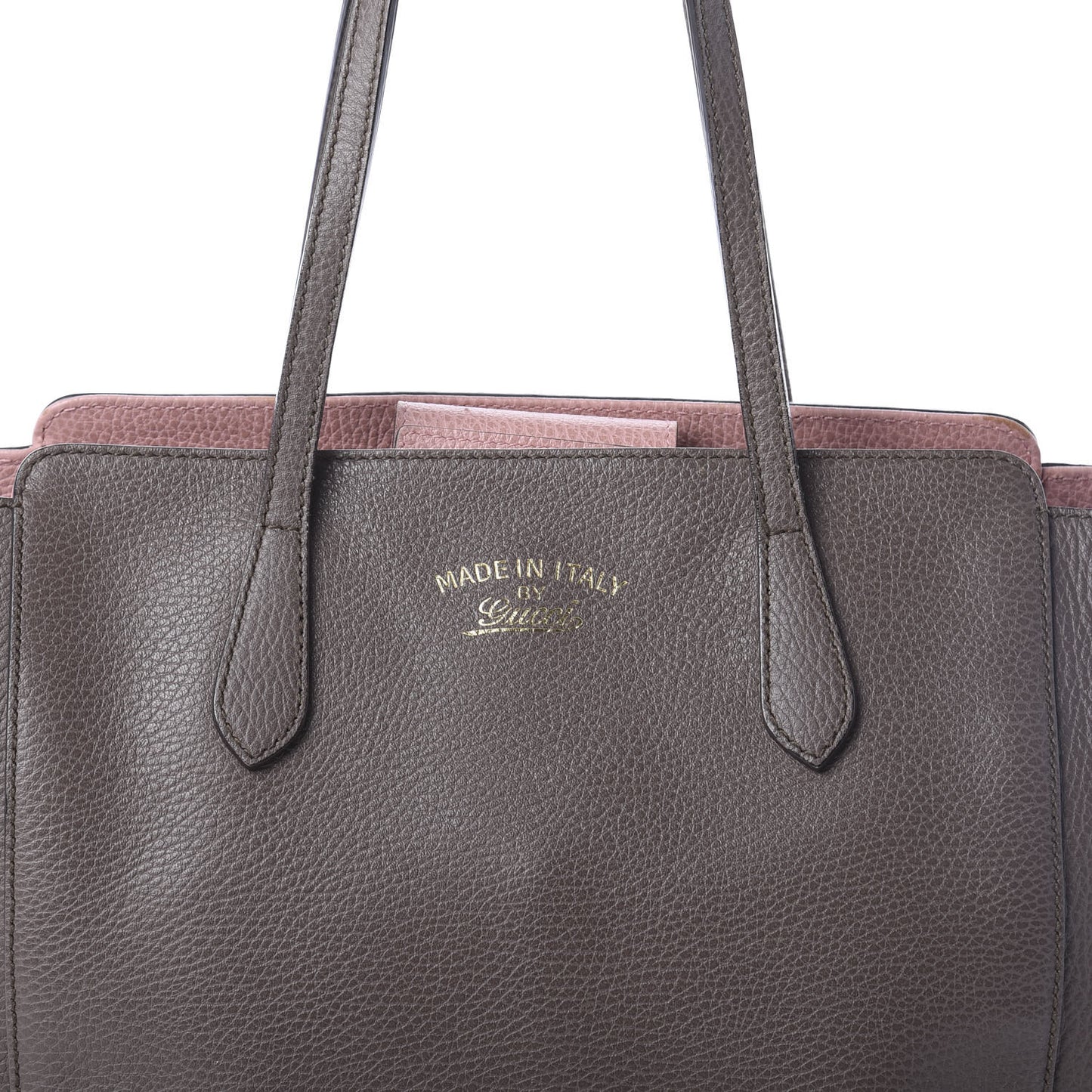 Dollar Calfskin Small Swing Tote Grey Field Soft Pink