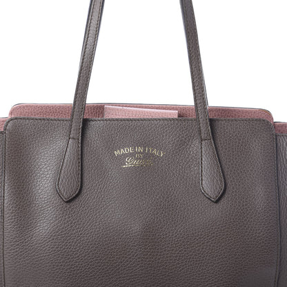 Gucci Dollar Calfskin Small Swing Tote Grey Field Soft Pink 7 of 9