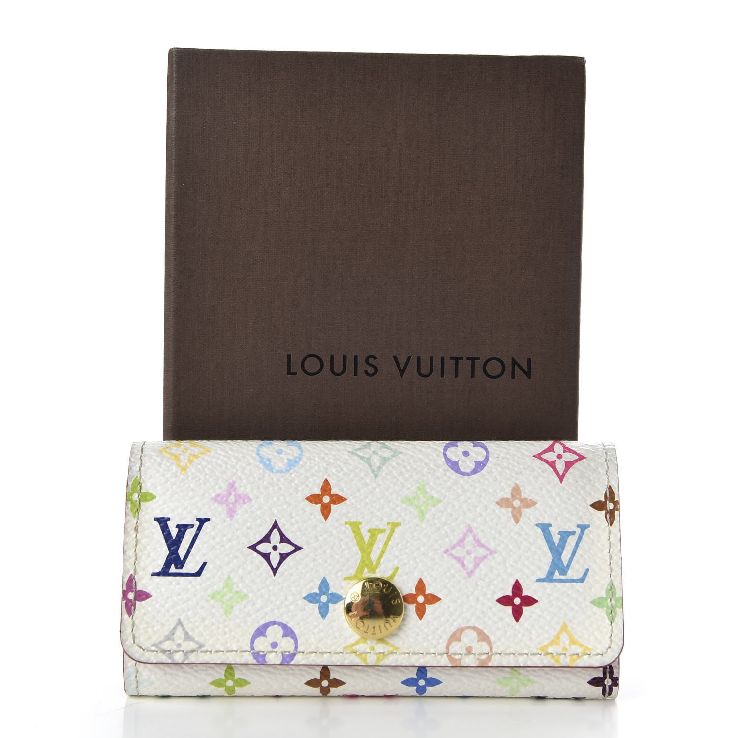 Louis Vuitton Monogram Multicolor Multicles 4 Key Holder White Litchi 9 of 9
