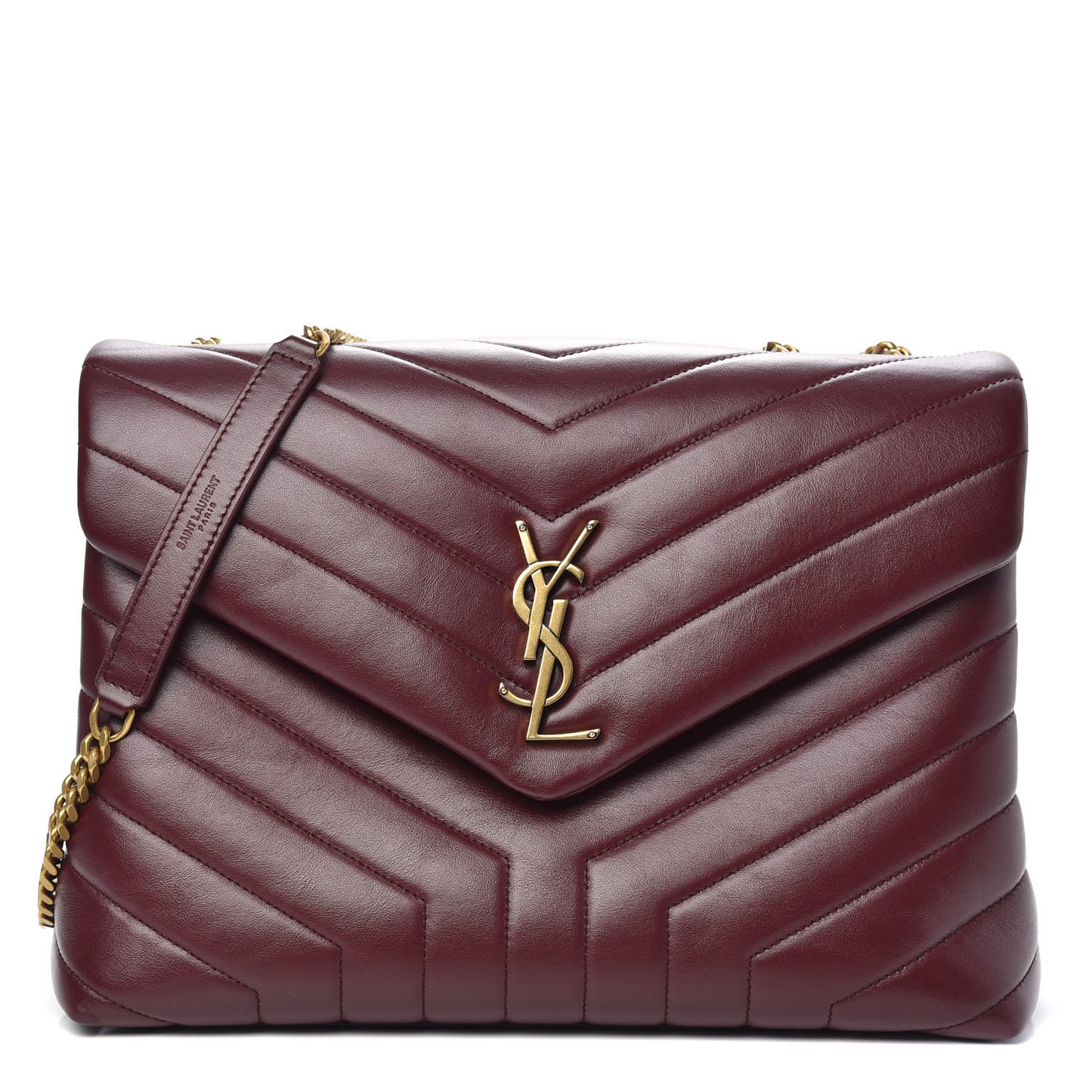 Calfskin Y Quilted Monogram Medium Loulou Chain Satchel Palissandre
