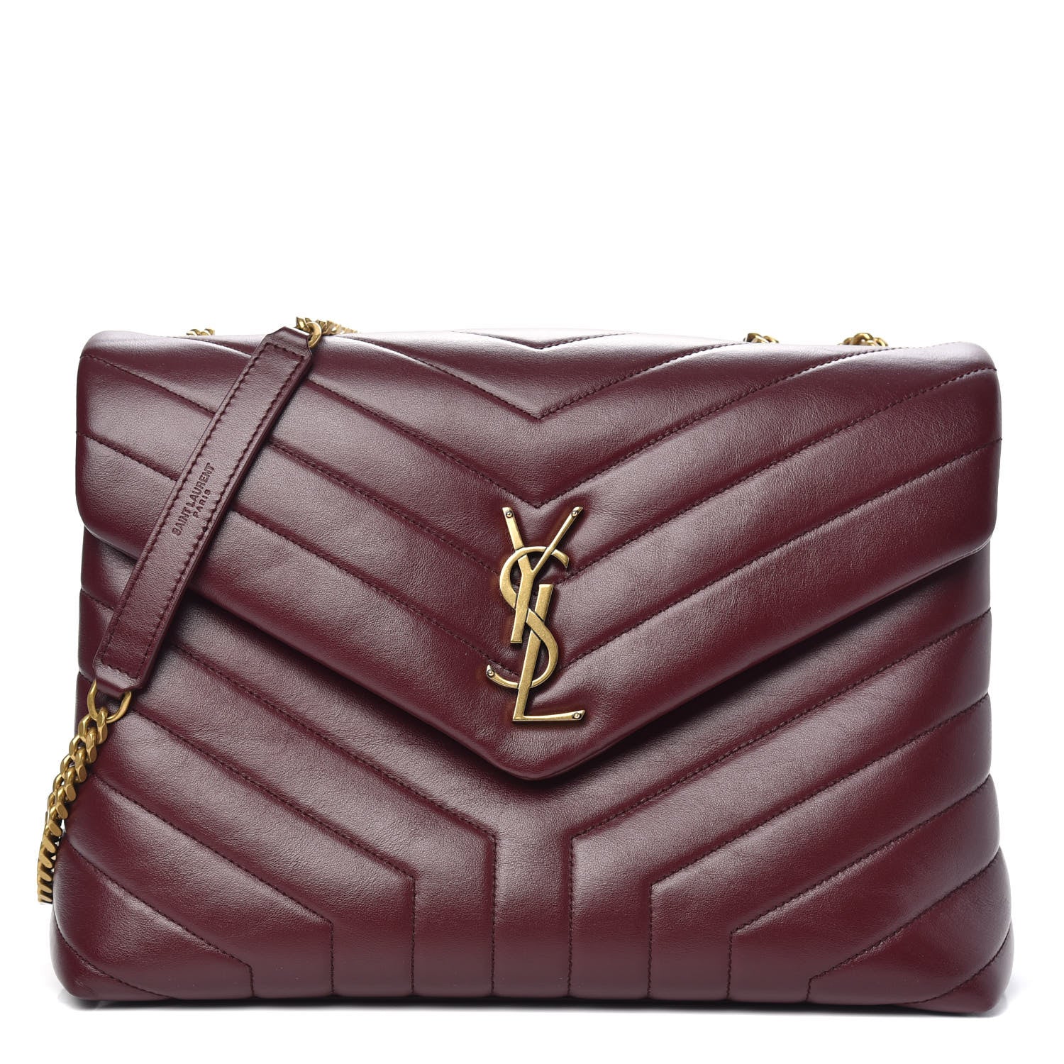 Saint Laurent Calfskin Y Quilted Monogram Medium Loulou Chain Satchel Palissandre 1 of 10