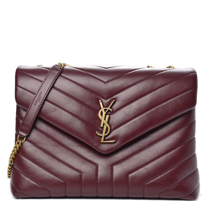 Saint Laurent Calfskin Y Quilted Monogram Medium Loulou Chain Satchel Palissandre 1 of 10