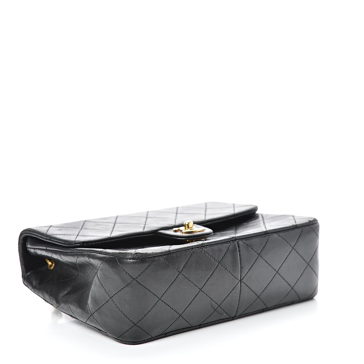 Lambskin Quilted Mini Square Flap Black