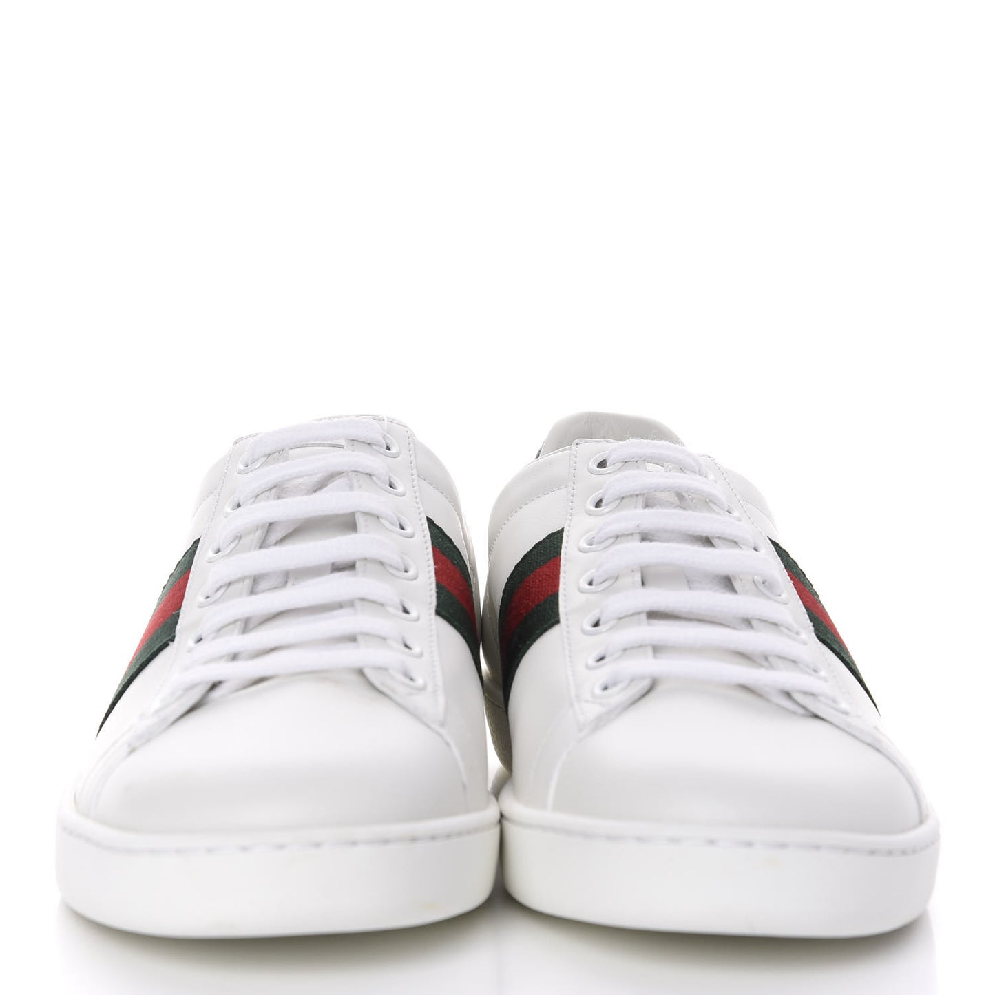 Calfskin Crocodile Web Ace Sneakers 37.5 White Green