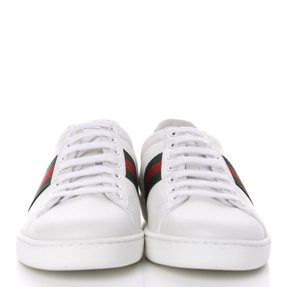 Gucci Calfskin Crocodile Web Ace Sneakers 37.5 White Green 2 of 8