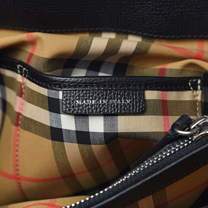 Burberry Derby Calfskin House Check Medium Banner Tote Black 7 of 10