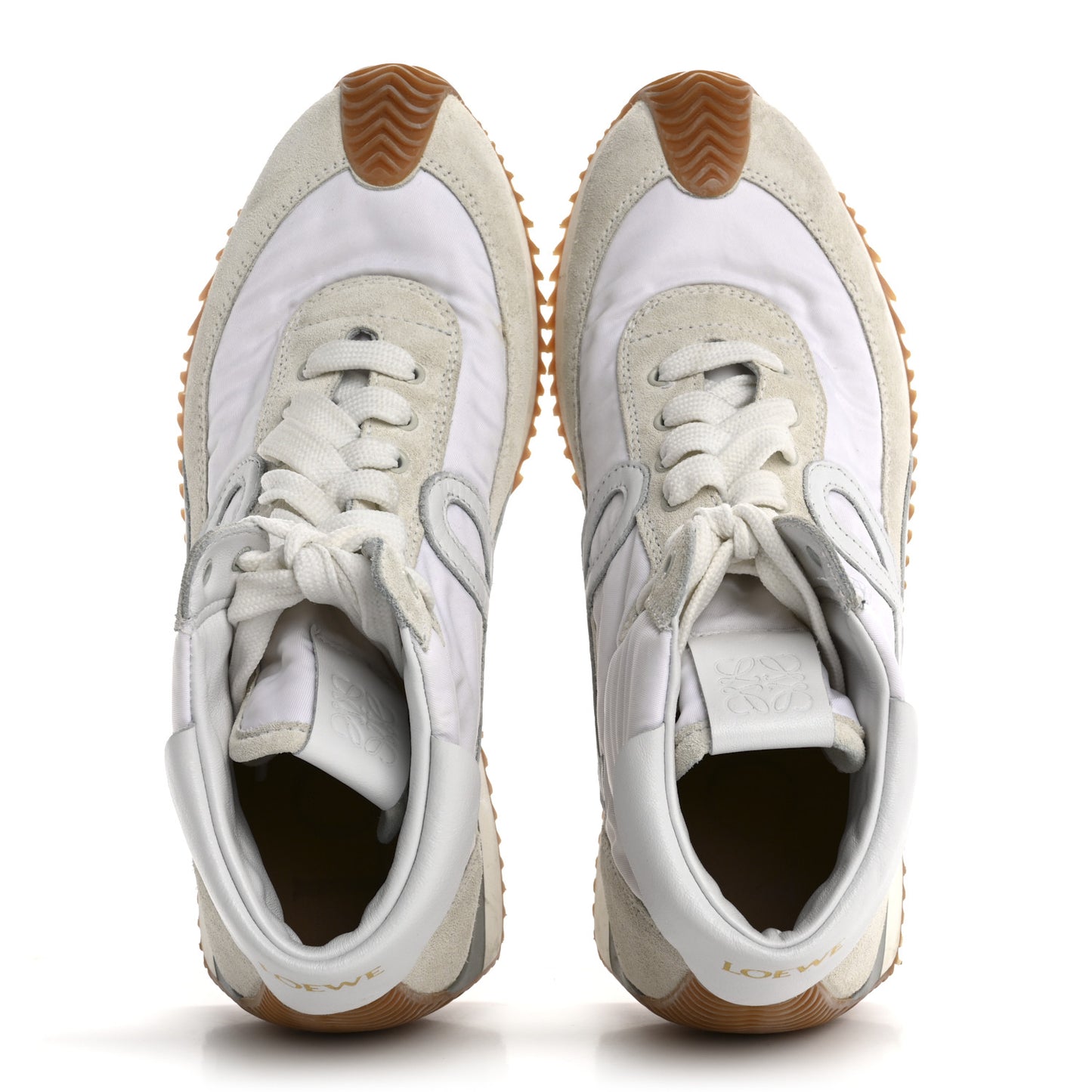 Nylon Suede Flow Retro Runner High Top Sneakers 37 White