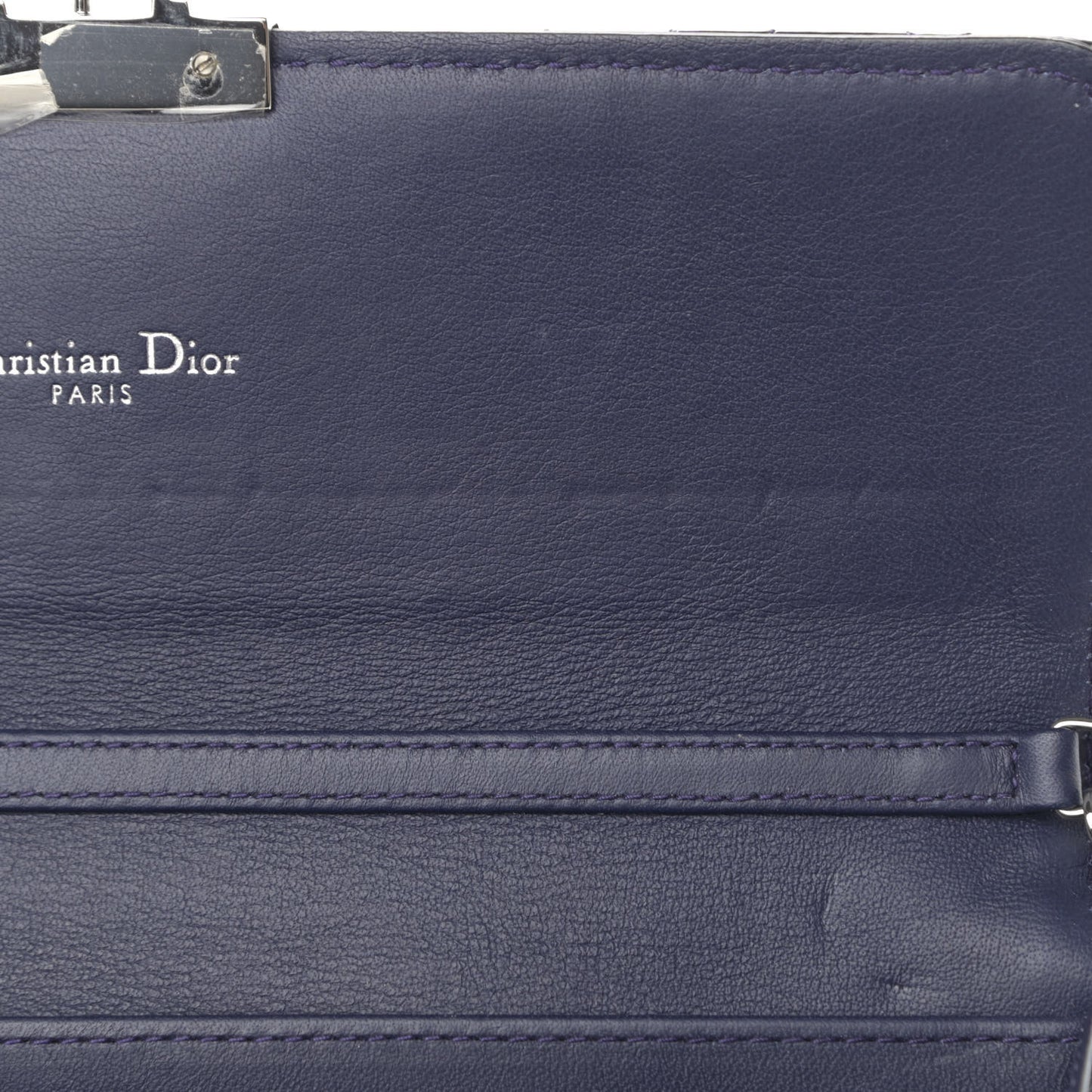 Patent Cannage Miss Dior Chain Wallet Purple