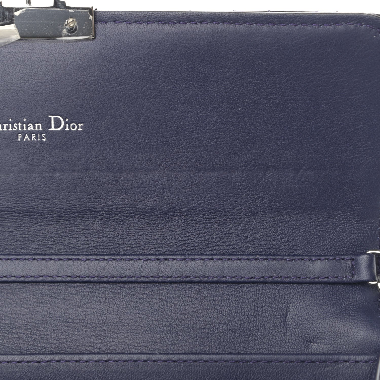 Christian Dior Patent Cannage Miss Dior Chain Wallet Purple 12 of 12