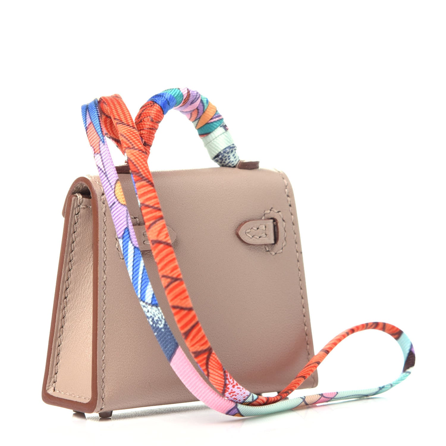 Hermes Tadelakt Mini Kelly Twilly Bag Charm Argile 3 of 9