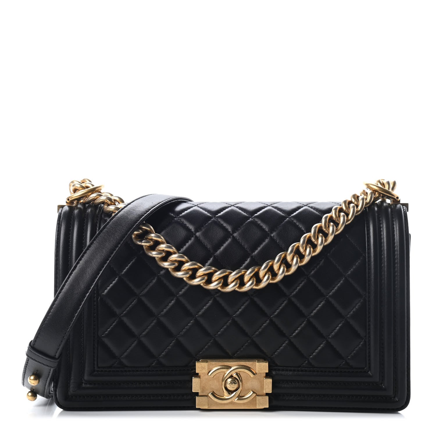 Chanel Lambskin Quilted Medium Boy Flap Black 1 of 9