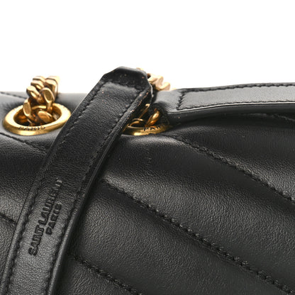 Saint Laurent Calfskin Y Quilted Monogram Medium Loulou Chain Satchel Black 10 of 10