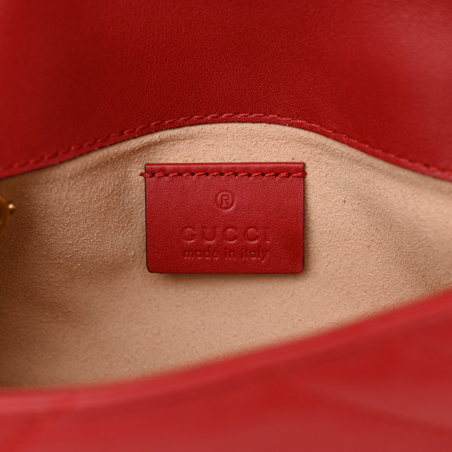 Gucci Calfskin Matelasse Super Mini GG Marmont Shoulder Bag Hibiscus Red 6 of 10