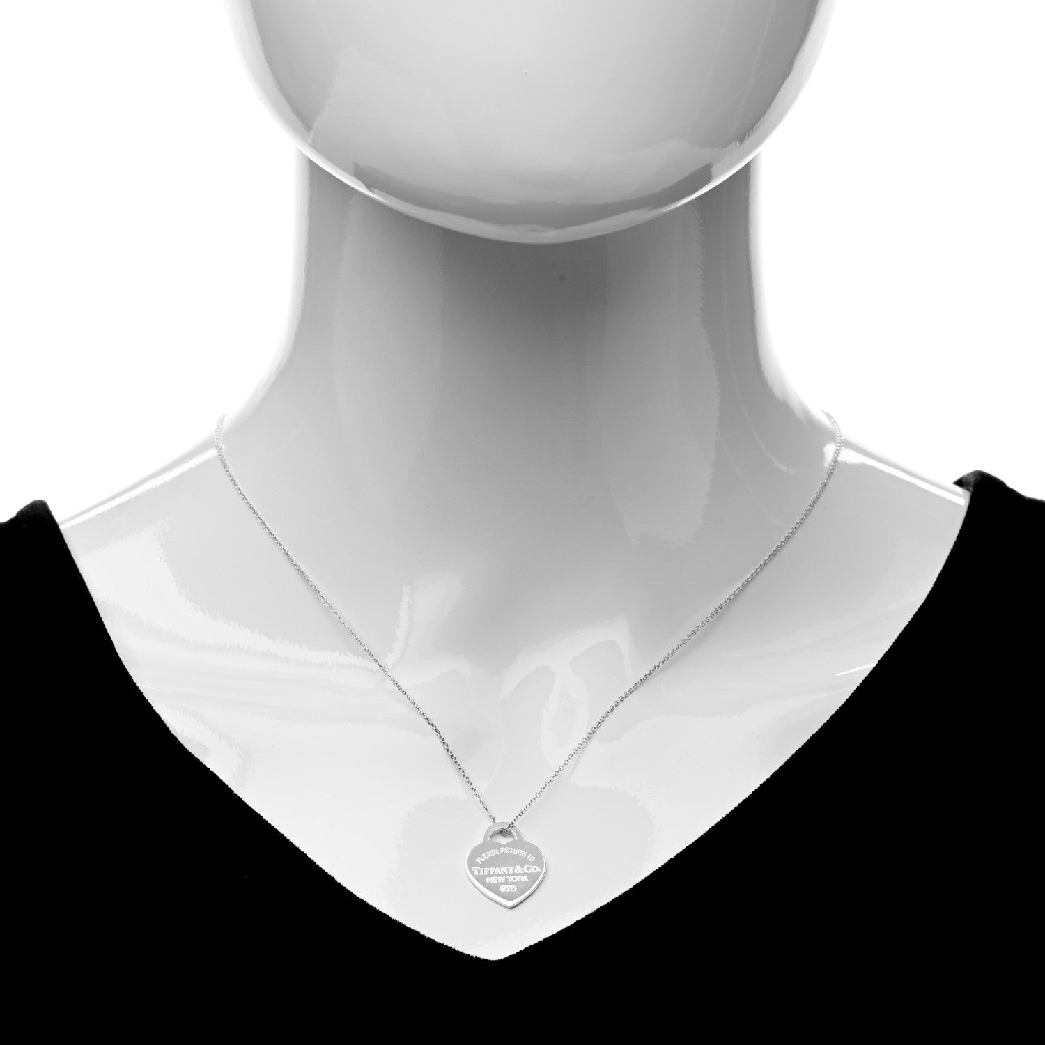 Tiffany Sterling Silver Small Return to Tiffany Heart Pendant Necklace 2 of 6