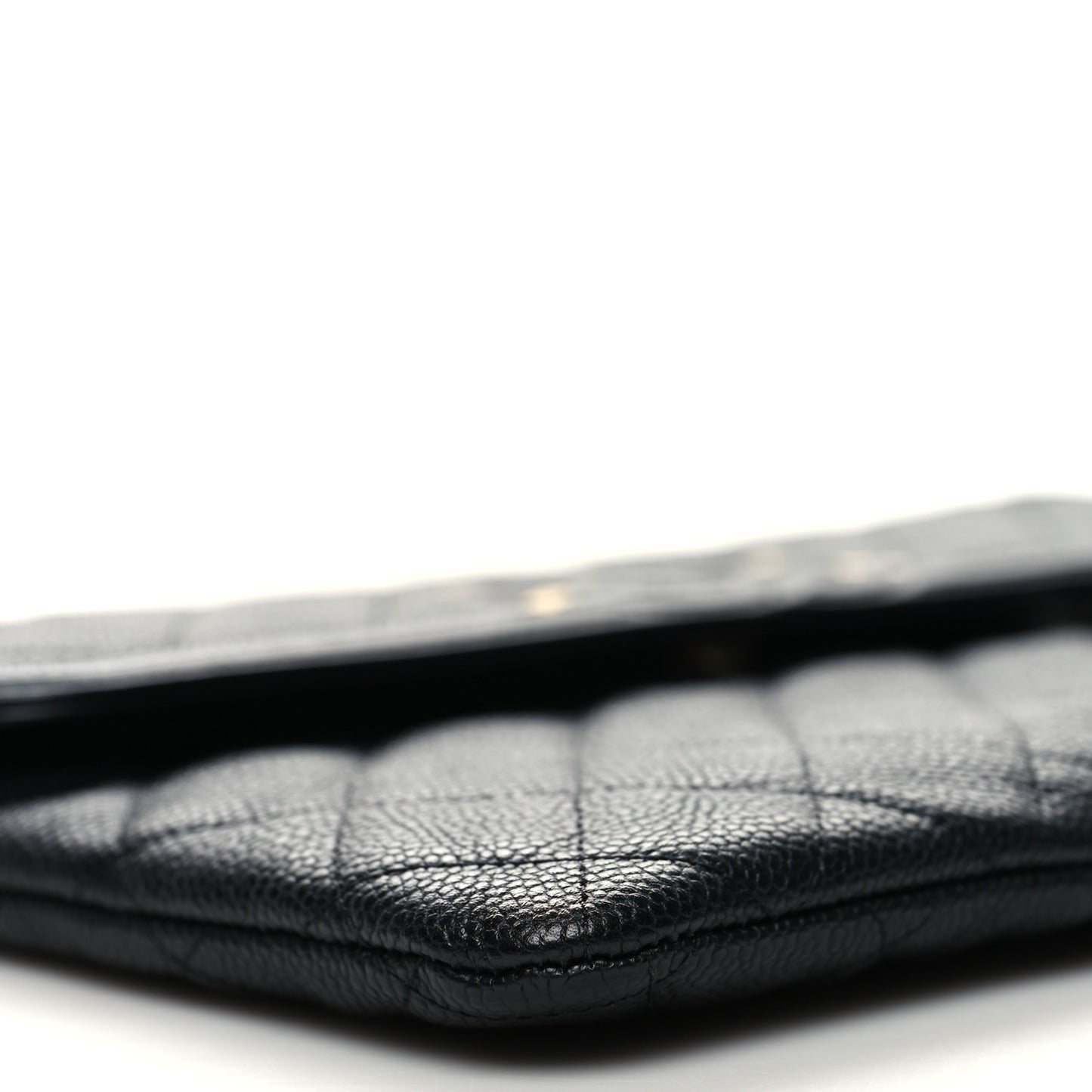 Caviar Quilted Filigree Flap Pouch Black