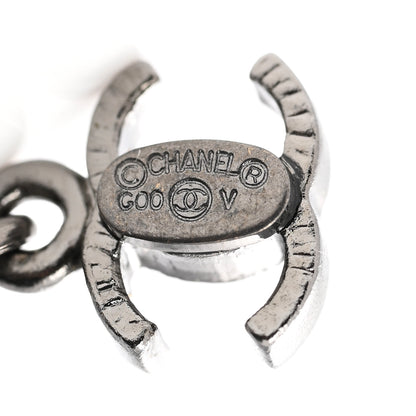 Chanel Gripoix Chain Brooch Silver Black Purple 4 of 4