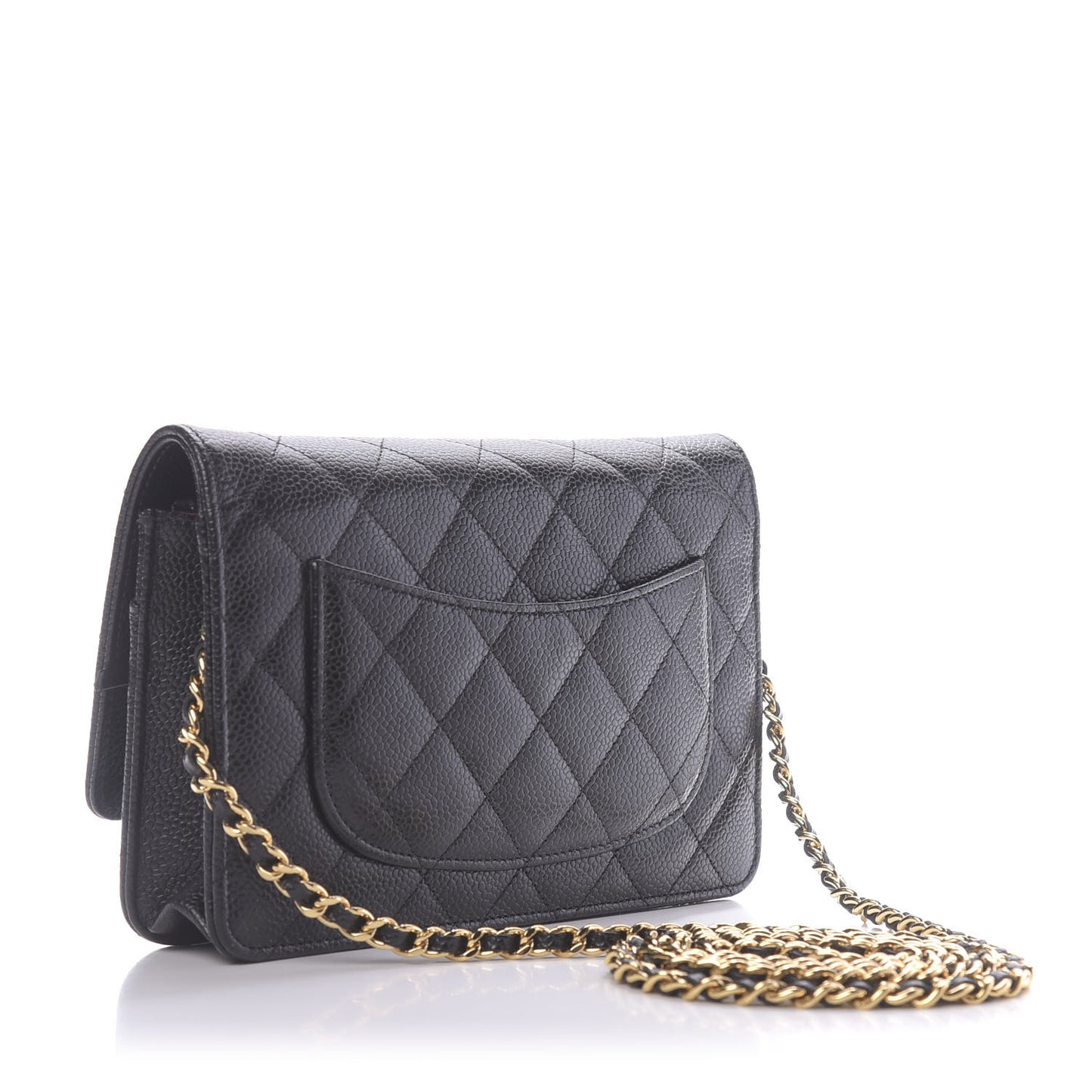 Caviar Quilted Wallet On Chain WOC Black