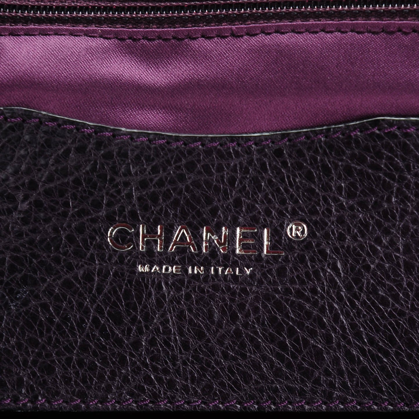 Glazed Calfskin Large On The Road Tote Purple