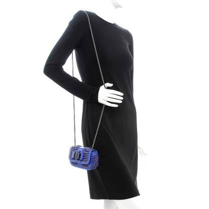 Christian Louboutin Calfskin Spiked Sweety Charity Crossbody Bag Periwinkle Blue 2 of 7