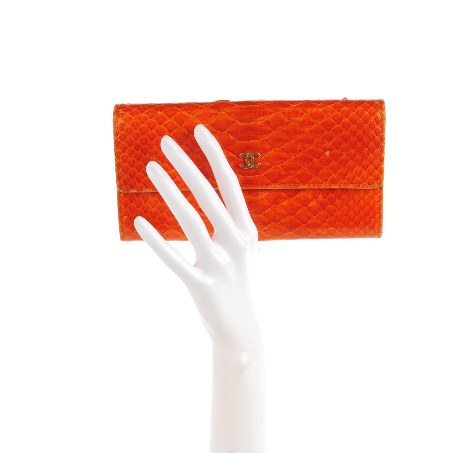 Python CC Long Flap Wallet Orange
