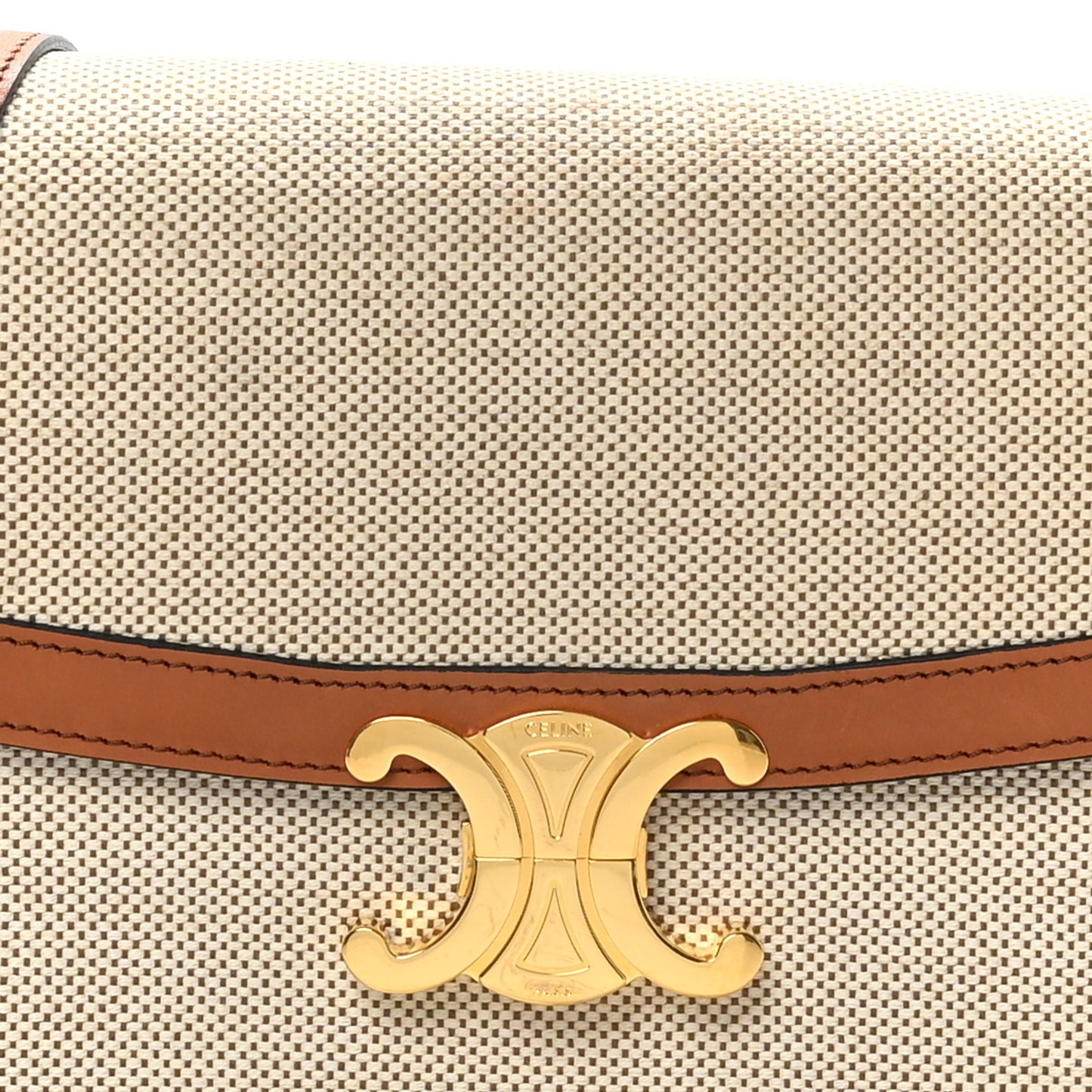 Textile Calfskin Classique Triomphe Bag Natural Tan